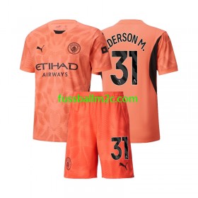 Fußballtrikots Manchester City Ederson M 31 Torwart Kinder Auswärts Trikotsatz 2024-2025